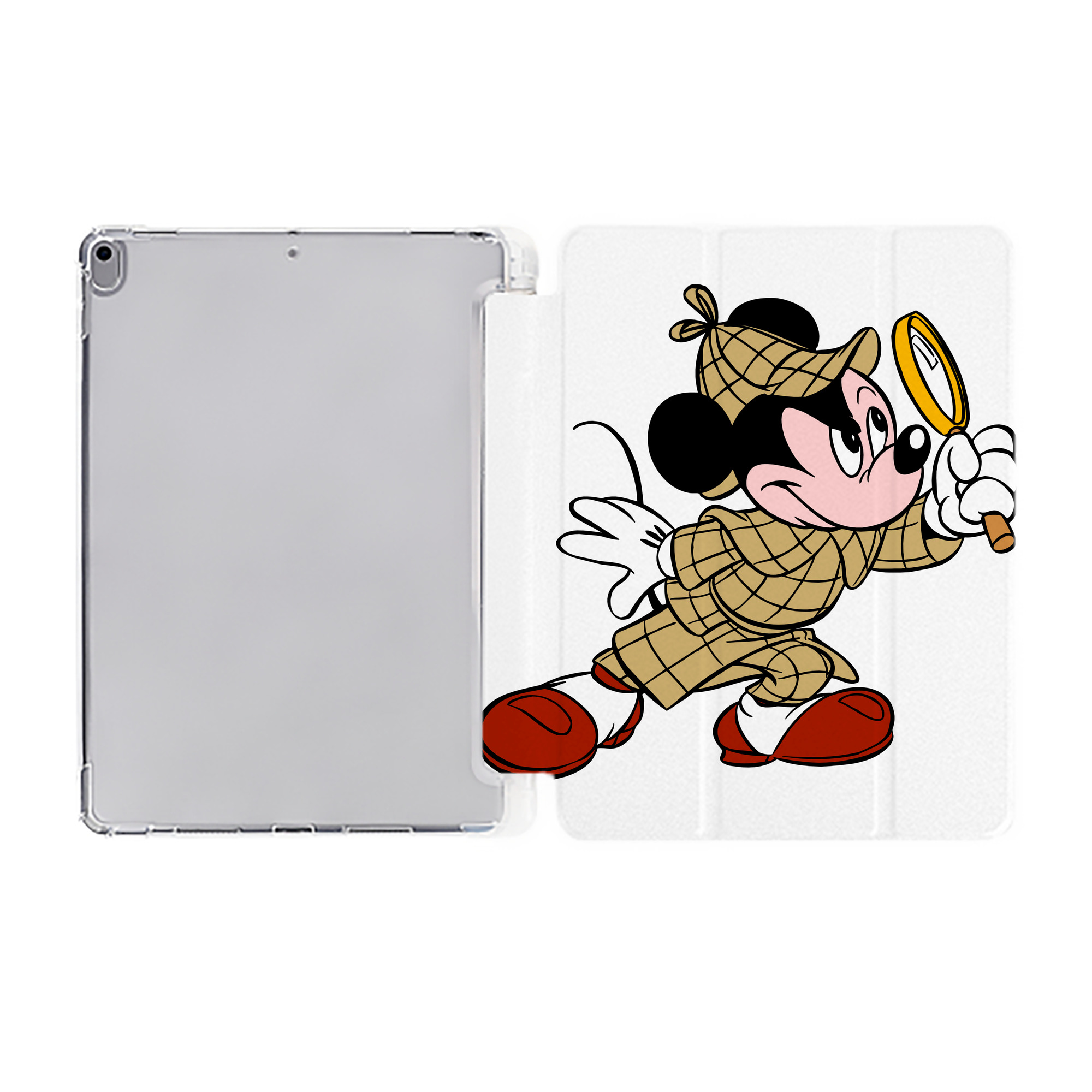 （画像用） ミッキーマウス Mickey Mouse IPad ケース ペン収納付き 三つ折りスタンド PUレザー×シリコン 対応機種9.5/10.5/10.9インチ